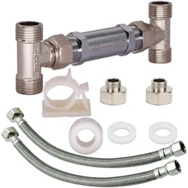 Sensor Valve Kit for Instant Hot Water Recirculating Pump Bypass Valve Upgraded Brass Versions Includes Valve & 2 PEX Supply Lines Compatible With 500800 500805 Replace Swivel Joints 367010 595926