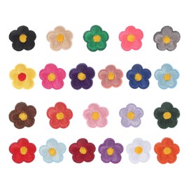 PATIKIL 22 Pcs Flower Iron on Patches, Embroidered Sew on Applique Repair Patch for Backpacks Clothing Shoes Hats DIY, Mixed Color