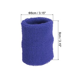 PATIKIL 48 Pack Sports Wristbands Sweat-absorbent Cotton Wristbands for Tennis, Basketball, Running - Blue