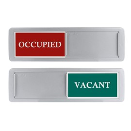 Privacy Sign, Premium Vacant Occupied Sign for Home Office Restroom Conference Hotles Hospital, Slider Door Indicator Tells Whether Room Vacant or Occupied, 7'' x 2'' - Silver