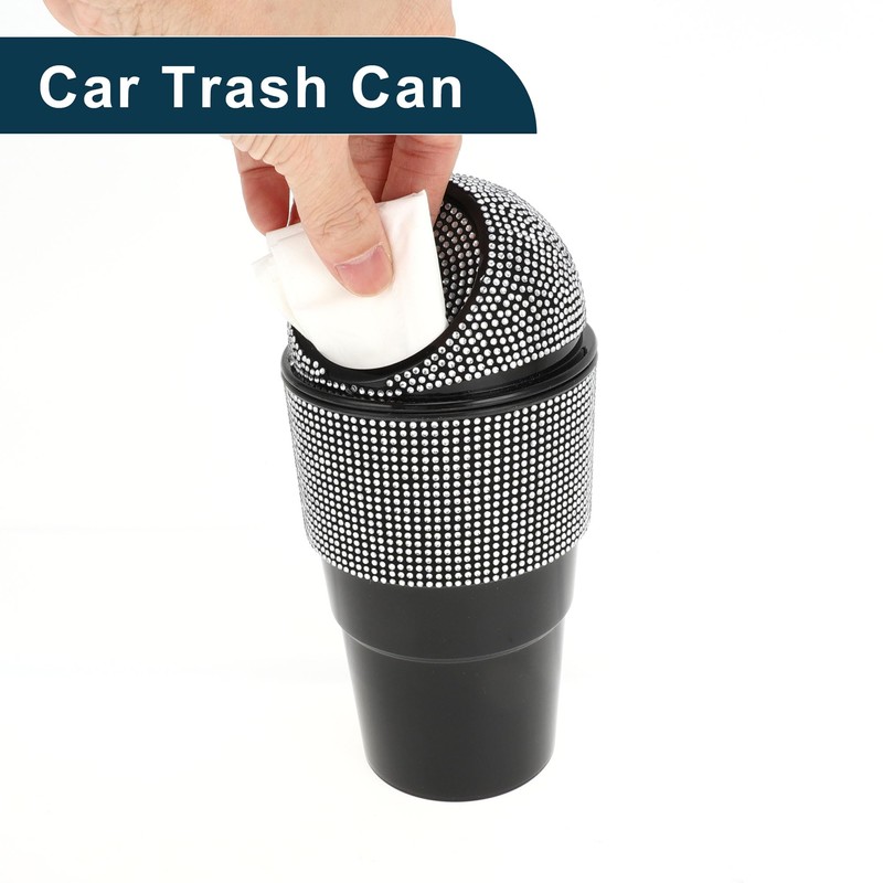 TUCKBOLD Car Trash Can Portable Front Seats Trash Bin White