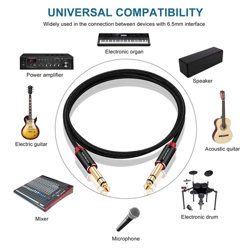 SHULIANCABLE 6.35mm Guitar Cable, Standard Plug Male to Male for