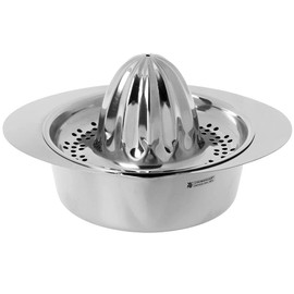 WMF Gourmet Zitronenpresse Edelstahl 13cm, Zitruspresse manuell, Cromargan Edelstahl mattiert, für Zitronen, Limetten, Apfelsinnen, Orange, Grapfruit