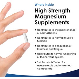 Magnesium Citrate Capsules 1620mg - Super Strength and High Absorption Magnesium Supplements - With 500mg Elemental Vegan Magnesium - Not Magnesium Tablets - Muscle & Sleep Support (Two Months Supply)