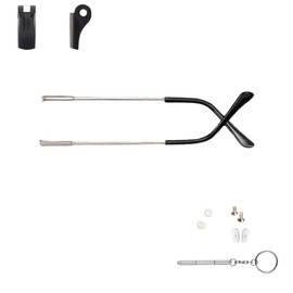 LCLONY Glasses Replacement Legs Metal Eyeglasses Leg Glasses Arm Replacement Double Teeth Eyeglasses Leg Repair Kit (Gun Color)