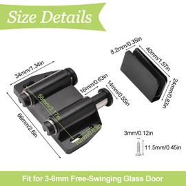 UFURMATE Glass Door Magnetic Catch for Glass Doors, 2 Pack Double Glass Door Opening Magnetic Touch Latch with Adjustable Cabinet Clamp, Fits 3-6mm Cantilever Glass Doors