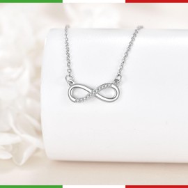 QUADRI Women's Necklace Infinity Symbol – Women's Birthday Gift Idea Mother Birthday Girlfriend Wife Anniversary – Length 42 cm + 5 cm Extension, Brass