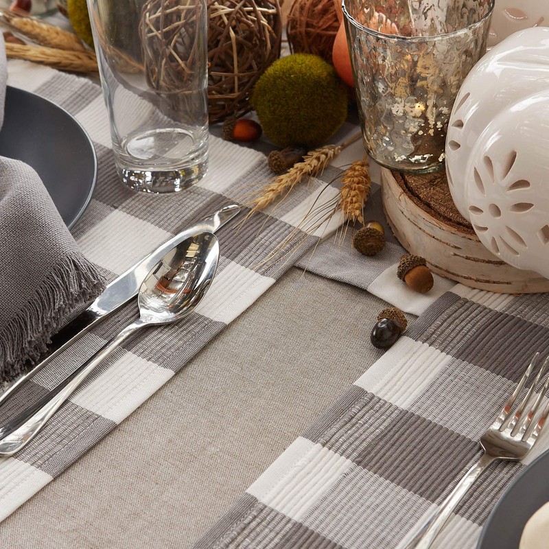 DII Buffalo Check Collection, Classic Farmhouse Tabletop Set, Placemat Set,