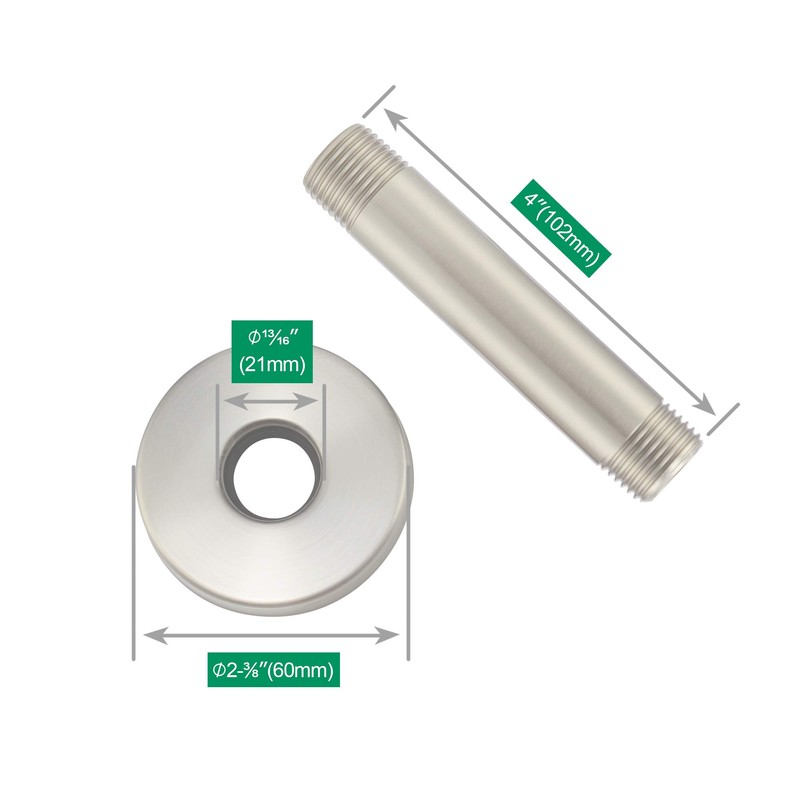 Purelux Ceiling Mount Shower Arm 4 Inches Made of Stainless