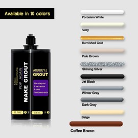 Epoxy Grout Coffee Brown 13.5 fl oz ｜Water & Stain Resistant & Zero Maintenance｜1:1 Auto-Mix Technology｜24hr Ready-to-Use｜Perfect for Shower Kitchen Pool | 10 Pearl Finishes for Tile & Stone