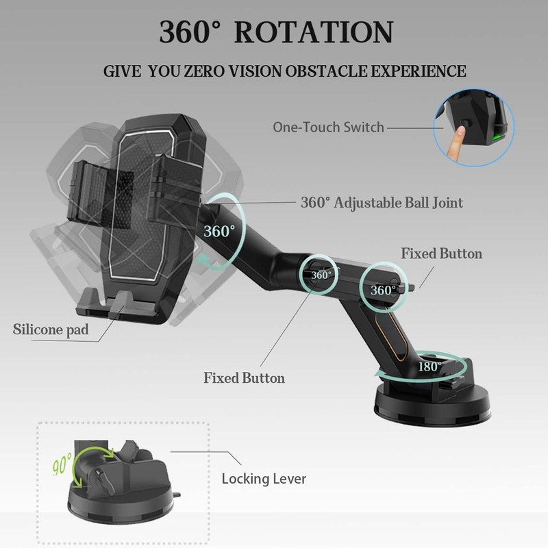 Truck Phone Holder Mount Heavy Duty Cell Phone Holder for