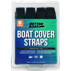 Boat Cover Straps, Adjustable Buckle, 8 Pack, 1" x 96" Nylon Utility Straps with Quick Release Buckles