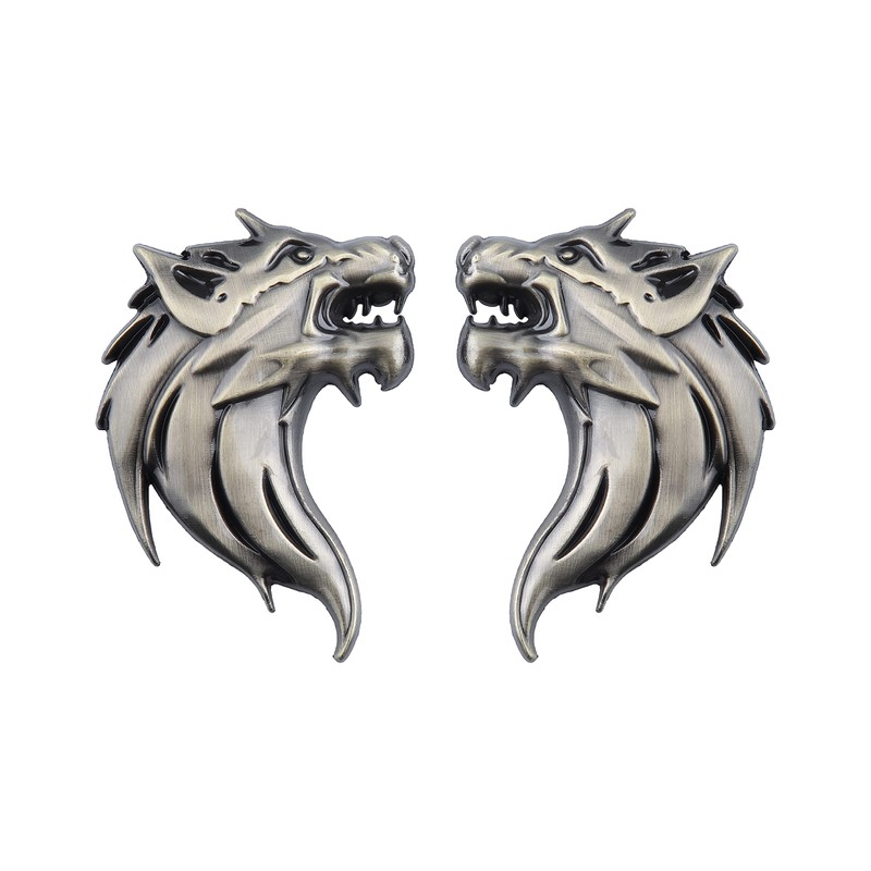 2 x Wolf Head Emblem Car Sticker Wolf Sticker Windscreen