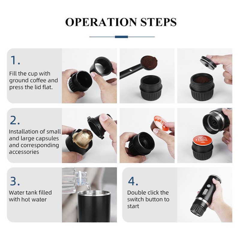 Coffee Maker Portable Segmented Pressing Lightweight Coffee Capsule Machine for