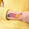 Oottati 6 Sheets Temporary Tattoo Stickers Colorful Blue Feather Dream