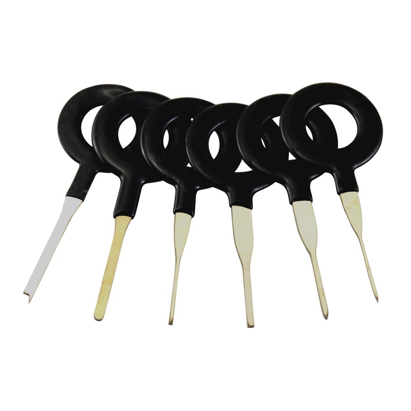 18-piece set. Release tool set for flat and round plug