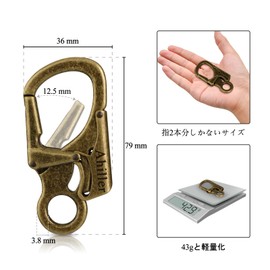 Carabiner, Fashionable Latch, Double Anti-Miss Opening Locking Design, Alloy, Multi-functional, Small, Outdoor, Camping, Ultra-light Mountaineering Key Chain, Bronze, 4 Pcs