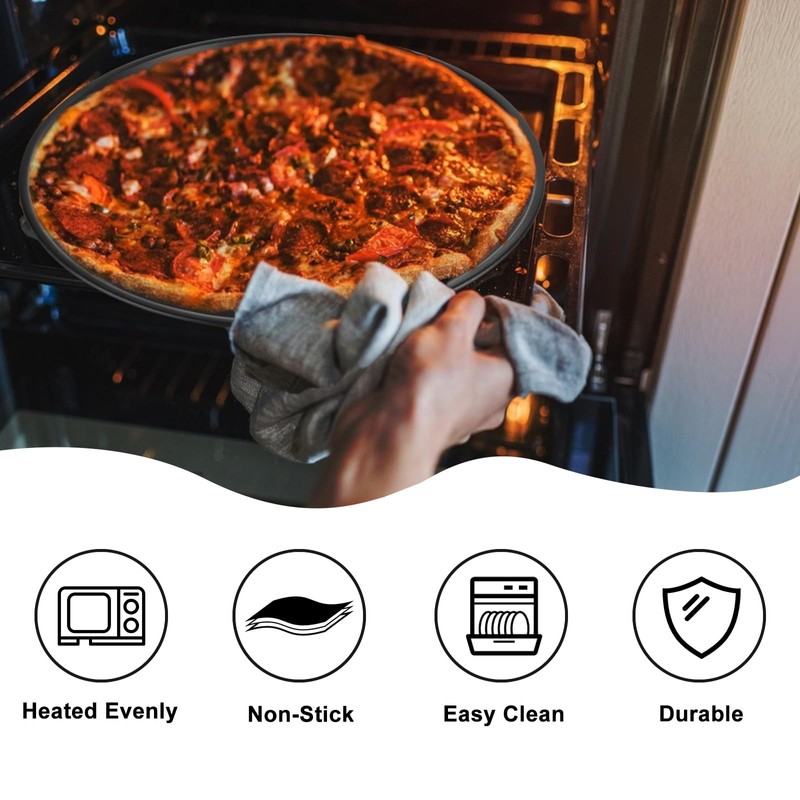 AKOLAFE 6 Pack 12 Inch Pizza Pan for Oven Round