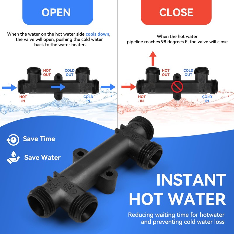 595926 Replacement Sensor Valve for Instant Hot Water Recirculating Pump