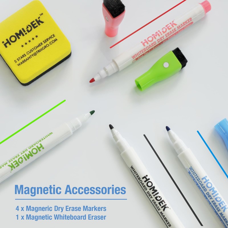 HOMiDEK Magnetic Whiteboard for Fridge, 3 Pack Small Magnetic Dry