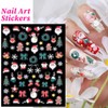 Christmas Nail Art Stickers 3 Sheets 5D Embossed Self Adhesive