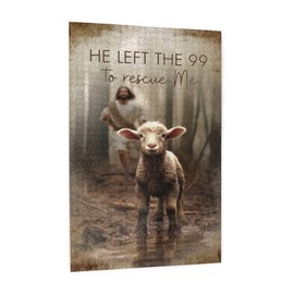 VelumVista 1000 Pieces Christian Jesus and Lamb Jigsaw Puzzles for Adults Jesus Running After Lost Lamb Wooden Puzzles Family Activity Game Challenge Puzzles for Easter Hallowen Christmas