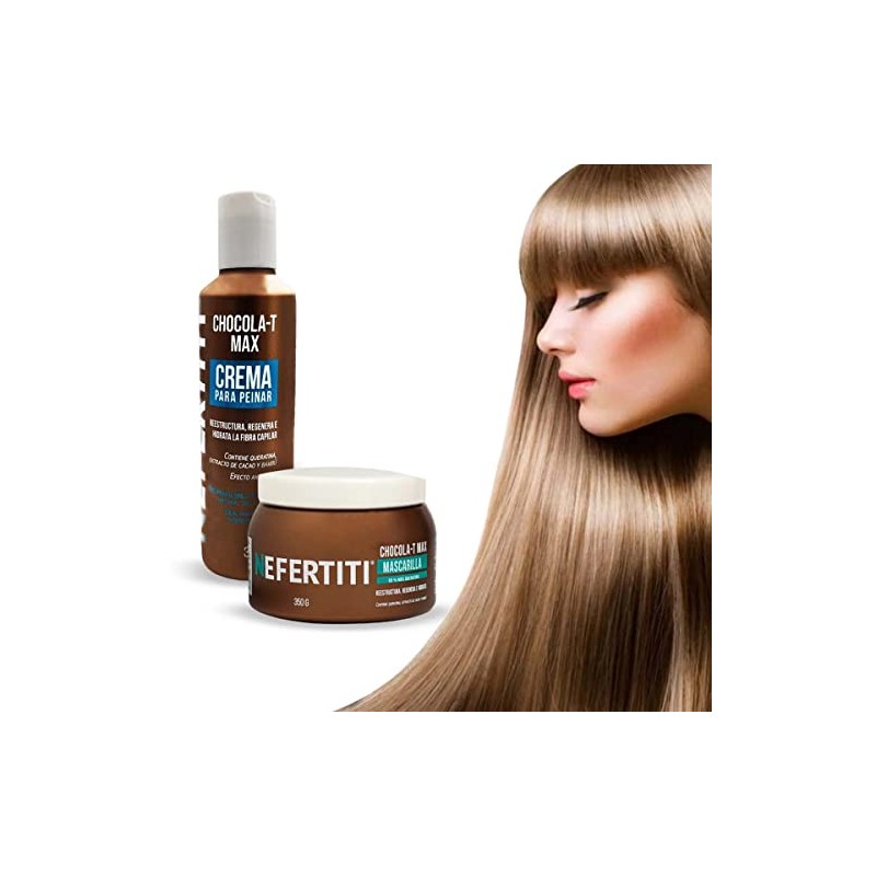 Nefertiti Kit Nefertiti Chocola-T Max Mascarilla Doble Keratina Crema para