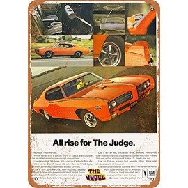 RetroRust 10 x 14 METAL SIGN - 1969 Pontiac GTO The Judge All Rise - Vintage Rusty Look
