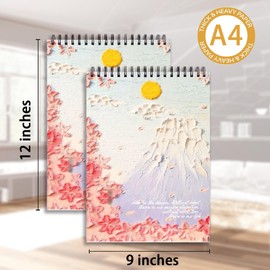 8 x 11.5 Sketchbook - Premium Sketch Pad - 50 Sheets (100 Pages) 68lb/100gsm Acid-Free Paper - Ideal for Artists of All Levels - Art Drawing Pad for Children and Adults (Purple&Pink)