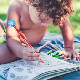 24 LáPices De Colors Con Borradores De Dibujos Animados, Perfectos Para CumpleañOs, Navidad Y Fiestas Escolares, 7.4 Pulgadas, Estilos Y Colors Aleatorios