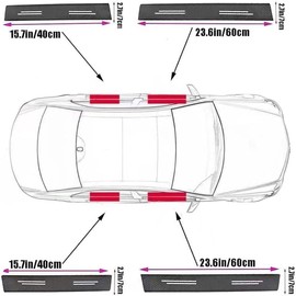 4 Pieces Car Door Sill Protector, Car Door Threshold Protector, Vehicle Door Sill Decoration Steps, Universal Waterproof Door Threshold Strips Exterior Accessories for Truck SUV (BZ 04)