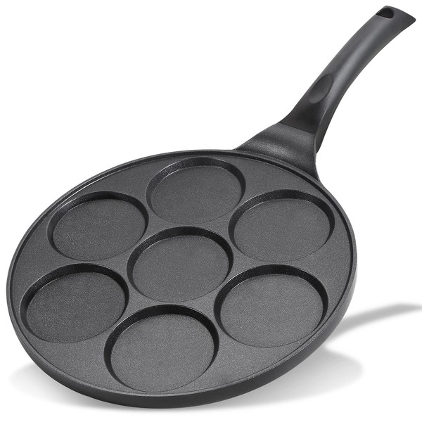 KRETAELY Nonstick Pancake Pan Pancake Griddle With 7-hole Design Mini