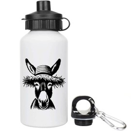 400ml 'Donkey Wearing A Straw Hat' Kids Reusable Water/Drinks Bottle (WT00083437)