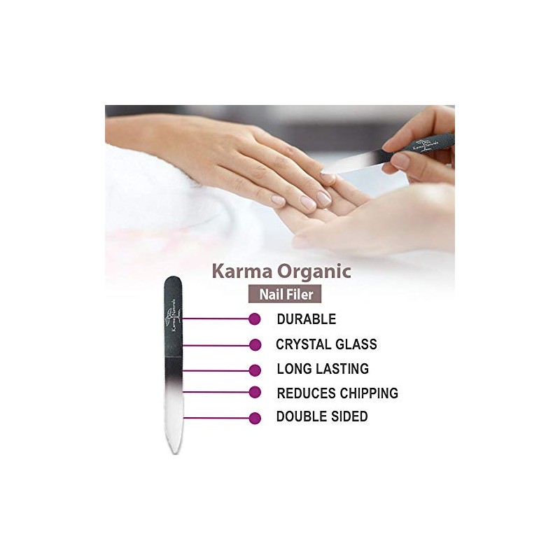 Karma Organic Glass Nail File- Professional Nail Buffer smooth finish