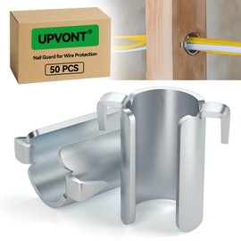 UPVONT Nail Guards for Wire Protection - 16 Ga Nail Guards for Studs 2X (50 PCS), 1 in. Standard Cylindrical Nail Plates Electrical for Cable and Raceway Protection, NEC Compliant (50)
