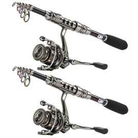 Sougayilang Fishing Rod and Reel Combo – 5.9FT Telescopic Carbon Fiber Fishing Pole with 12+1 BB Spinning Reel- Fishing Rod and Reel- 2PACK