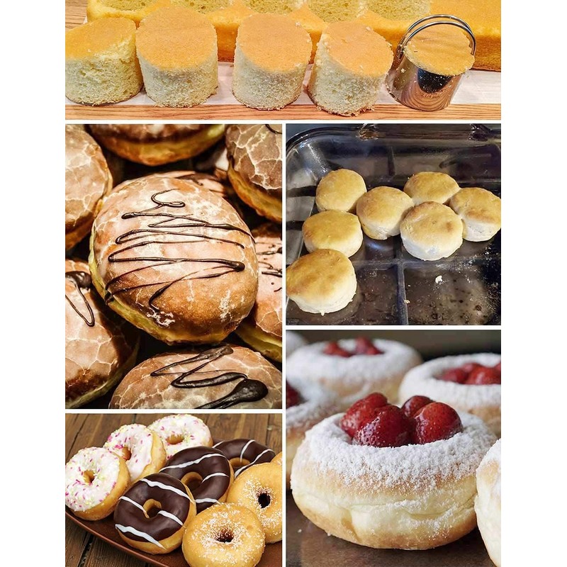 HULISEN Stainless Steel Biscuit Cutter Set, Pastry Scraper and Dough