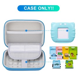 BOVKE Carrying Case Compatible with ZNZ/Aullsaty/Yordawn Talking Flash Cards Early Educational Toys for 3 4 5 6 Year Old Baby Boys Girls, Preschool Learning Reading Machine Storage Holder, Blue