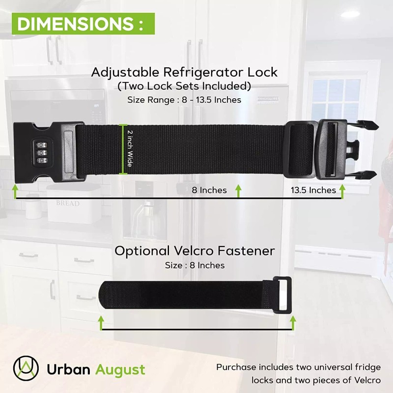 Urban August UPGRADED Refrigerator Lock for Kids & Toddlers -