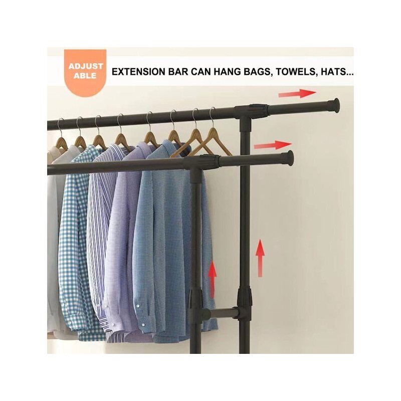 Unbranded Heavy Duty Clothing Garment Rack Rolling Clothes Organizer Double