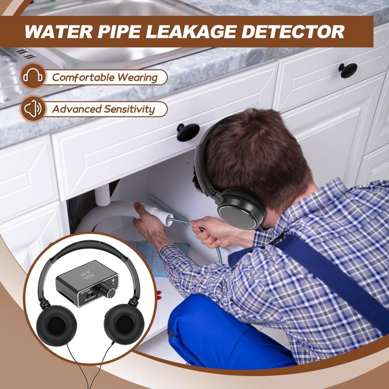 Pipe Leak Detector with 2 Probe, Underground Water Leak Tester