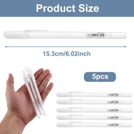 Fine Point White Gel Pen Set,0.8mm Nibs Rollerball Gel Pens for Black Paper,White Ink Pens for Art,Colouring,Sketching,Drawing,Adult Coloring Books,Illustration,Note-Taking,Writing (5pc-white)
