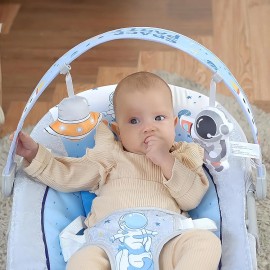 Silla Mecedora Para Bebe Con Vibracion Y Melodias Color Azul