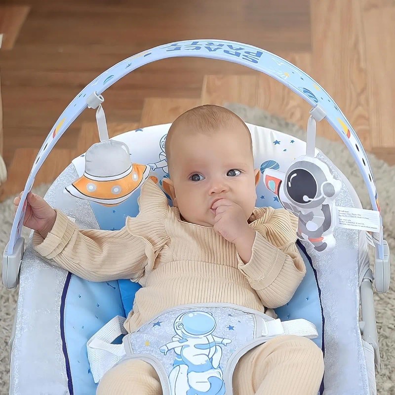 Silla Mecedora Para Bebe Con Vibracion Y Melodias Color Azul