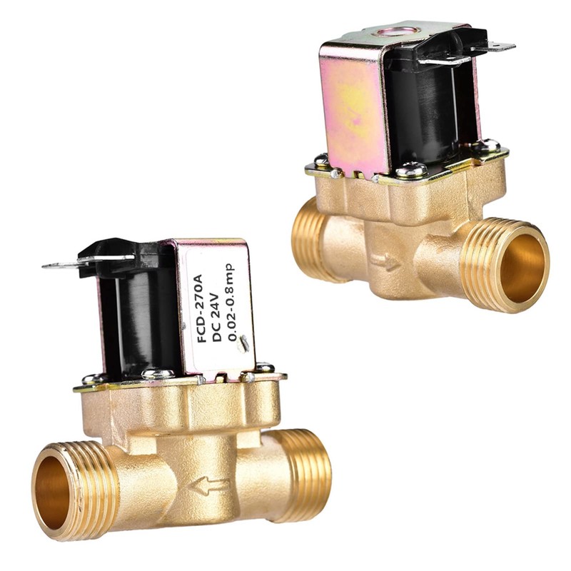 Odorkle 1/2" DC 24V Brass Normally Closed Solenoid Valve, Water