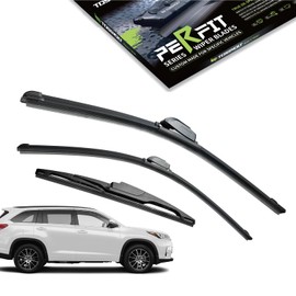 TOSTMOLT 3pcs Front+Rear Direct Fit Windshield Wiper Blades Compatible With 08-19 Toyota Highlander / 21-25 Sienna / 10-23 Lexus GX460, Original Factory Quality Replacement, All Season Natural Rubber