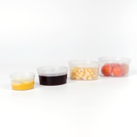 Kitchsy [Pack of 50 Leak-Proof Plastic Condiment Souffle Containers with Attached Lids - Versatile Portion Cups for Sauces, Samples, and More! (2 oz.)