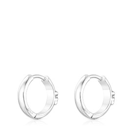TOUS Aretes de Aro de Plata de Primera Ley para Mujer y Cierre Criolla de 3mm de Grosor y 1 cm de Diametro, Motivo de Oso, Versátiles y Atemporales, Colección Basics