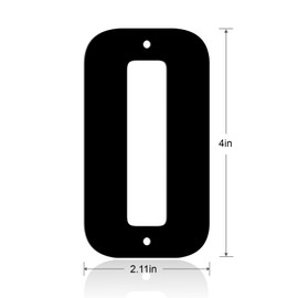 Ya_chtttwo Aluminum Numbers and Letters - Black Metal Door Numbers - Outdoor Metal Address Plate (4" 0)
