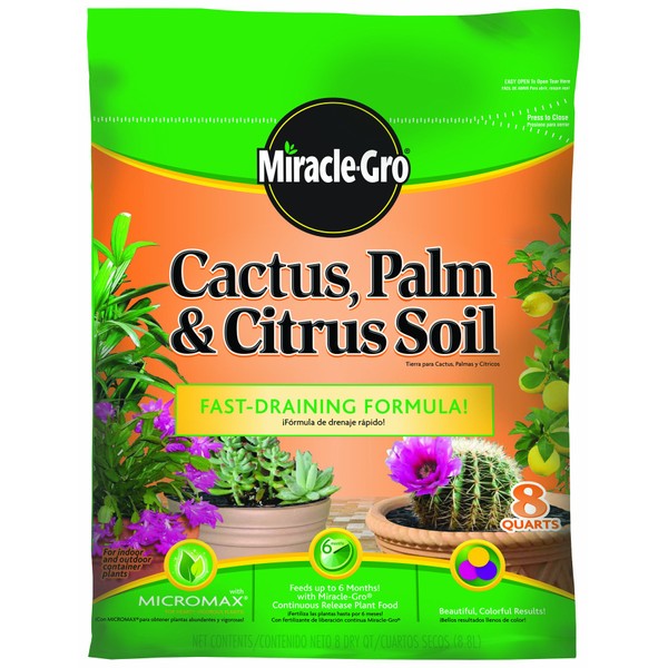 Miracle-Gro 0062581-298 Cactus, Palm, & Citrus Soil - 8 Quart (Older Model)